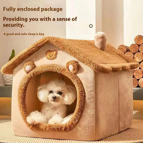 Cozy House-Style Pet Bed – Soft Indoor Bed for Cats & Small Dogs