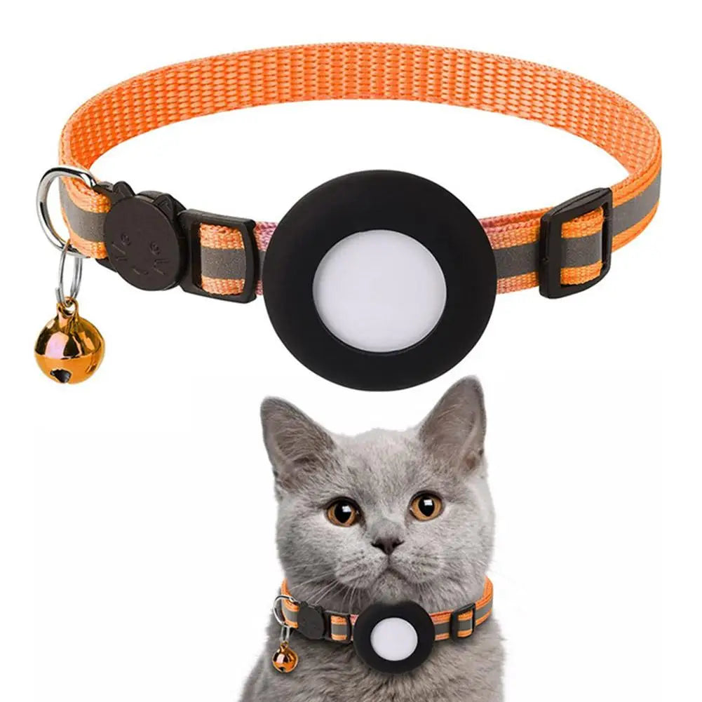 AirTag-Compatible Cat Collar – Reflective Adjustable Collar with Bell