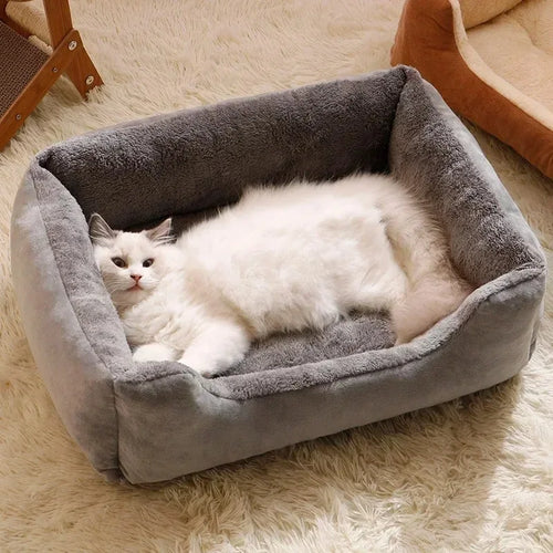 Cozy Winter Pet Bed – Soft Plush Comfort Mat