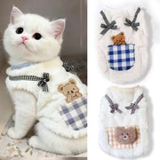 Cozy Plaid Pet Vest – Soft Fleece Jacket for Cats & Small Dogs