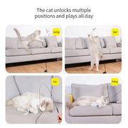 Interactive Cat Teaser Toy – Suction-Cup Feather Wand