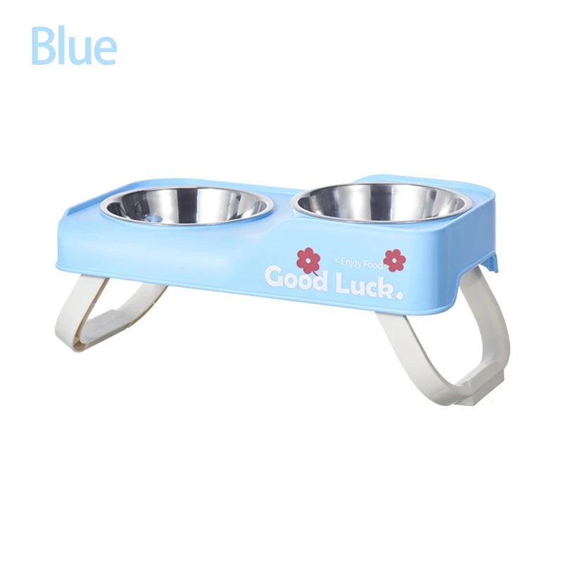Elevated Stainless Steel Pet Bowls – Double-Bowl Feeding Stand