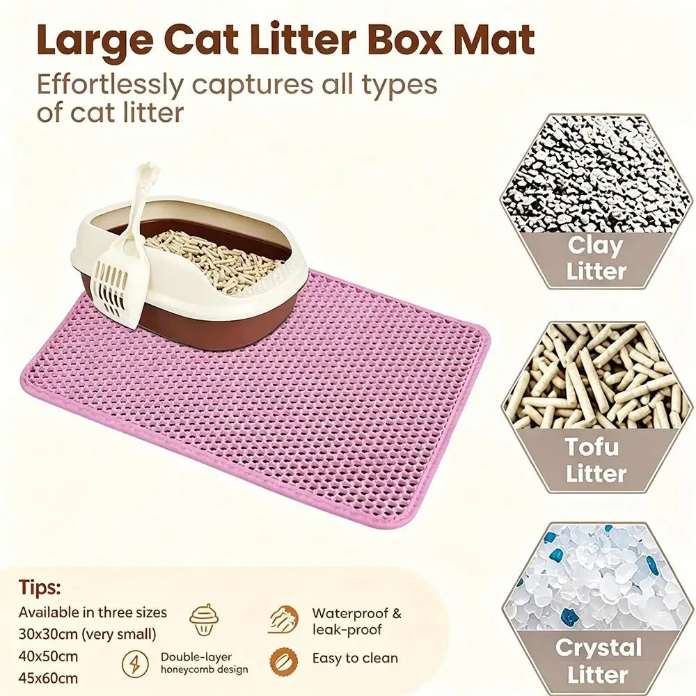 Double-Layer Cat Litter Mat – Easy-Clean Litter Catcher