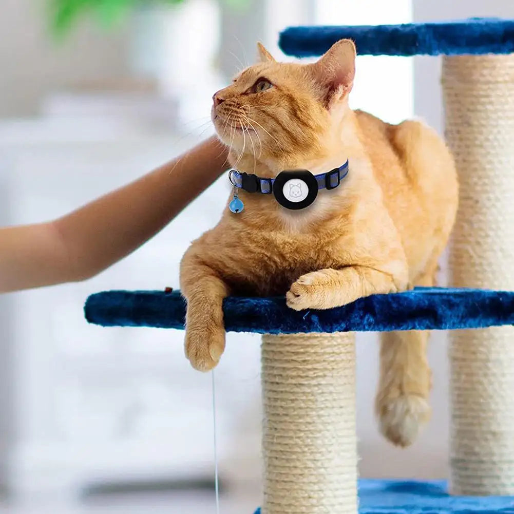 AirTag-Compatible Cat Collar – Reflective Adjustable Collar with Bell