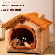 Cozy House-Style Pet Bed – Soft Indoor Bed for Cats & Small Dogs