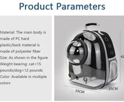 Transparent Pet Travel Backpack – Space Capsule Carrier for Cats & Small Dogs