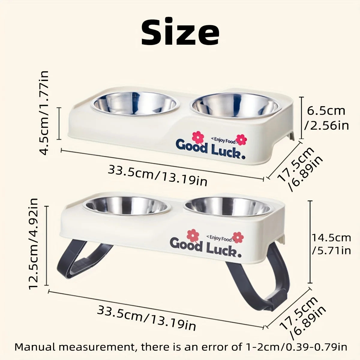 Elevated Stainless Steel Pet Bowls – Double-Bowl Feeding Stand
