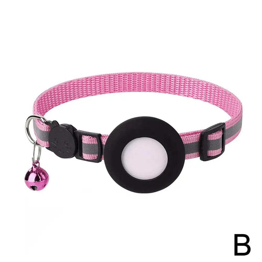 AirTag-Compatible Cat Collar – Reflective Adjustable Collar with Bell