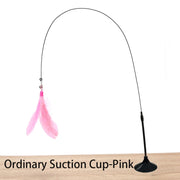 Interactive Cat Teaser Toy – Suction-Cup Feather Wand