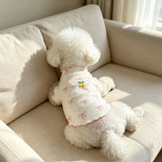 Cherry Bow Dog Shirt – Cute Ribbed Knit Pet Top