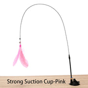 Interactive Cat Teaser Toy – Suction-Cup Feather Wand