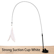 Interactive Cat Teaser Toy – Suction-Cup Feather Wand