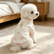 Cherry Bow Dog Shirt – Cute Ribbed Knit Pet Top