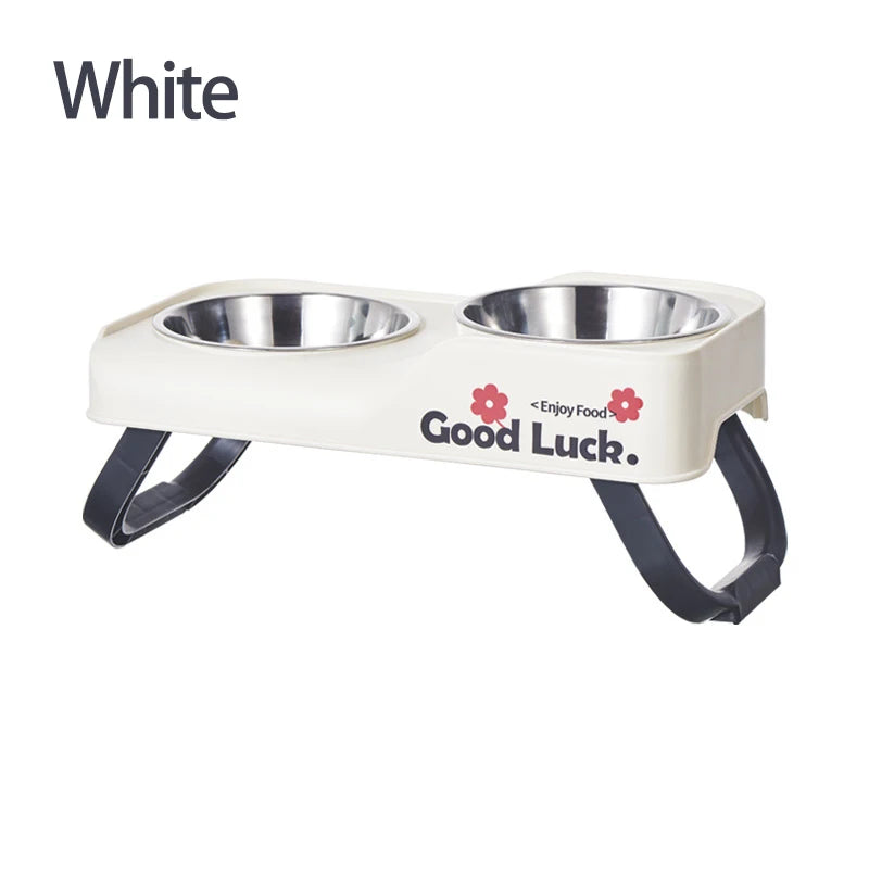 Elevated Stainless Steel Pet Bowls – Double-Bowl Feeding Stand
