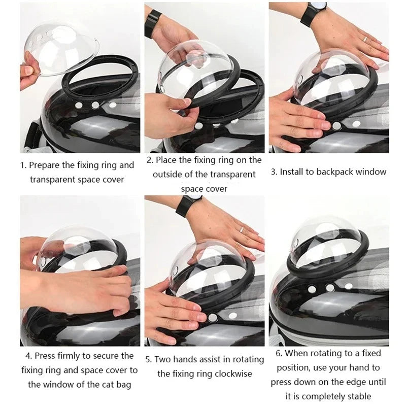 Transparent Pet Travel Backpack – Space Capsule Carrier for Cats & Small Dogs