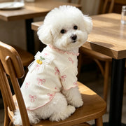 Cherry Bow Dog Shirt – Cute Ribbed Knit Pet Top