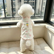 Cherry Bow Dog Shirt – Cute Ribbed Knit Pet Top