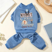 Cozy Four-Leg Dog Pajamas – Soft Fleece Winter Jumpsuit