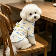 Cherry Bow Dog Shirt – Cute Ribbed Knit Pet Top