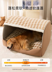 Cozy Dog House Bed – Washable Winter Den for Medium & Large Dogs