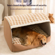 Cozy Dog House Bed – Washable Winter Den for Medium & Large Dogs