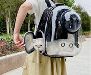 Transparent Pet Travel Backpack – Space Capsule Carrier for Cats & Small Dogs