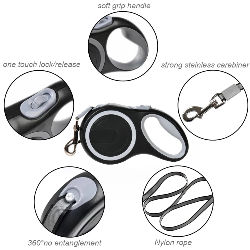 Retractable Dog Leash – Adjustable 5m & 8m Walking Lead