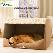 Cozy Dog House Bed – Washable Winter Den for Medium & Large Dogs