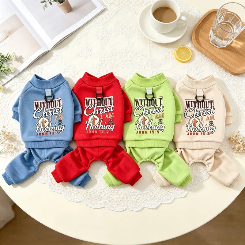 Cozy Four-Leg Dog Pajamas – Soft Fleece Winter Jumpsuit