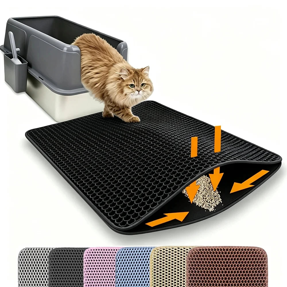 Double-Layer Cat Litter Mat – Easy-Clean Litter Catcher