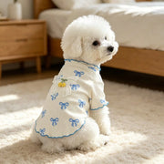 Cherry Bow Dog Shirt – Cute Ribbed Knit Pet Top
