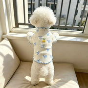 Cherry Bow Dog Shirt – Cute Ribbed Knit Pet Top