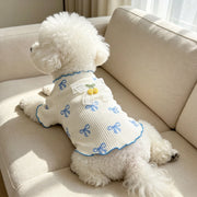 Cherry Bow Dog Shirt – Cute Ribbed Knit Pet Top