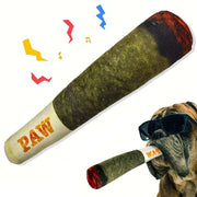 Cigar-Shaped Squeaky Dog Toy – Plush Interactive Play Toy