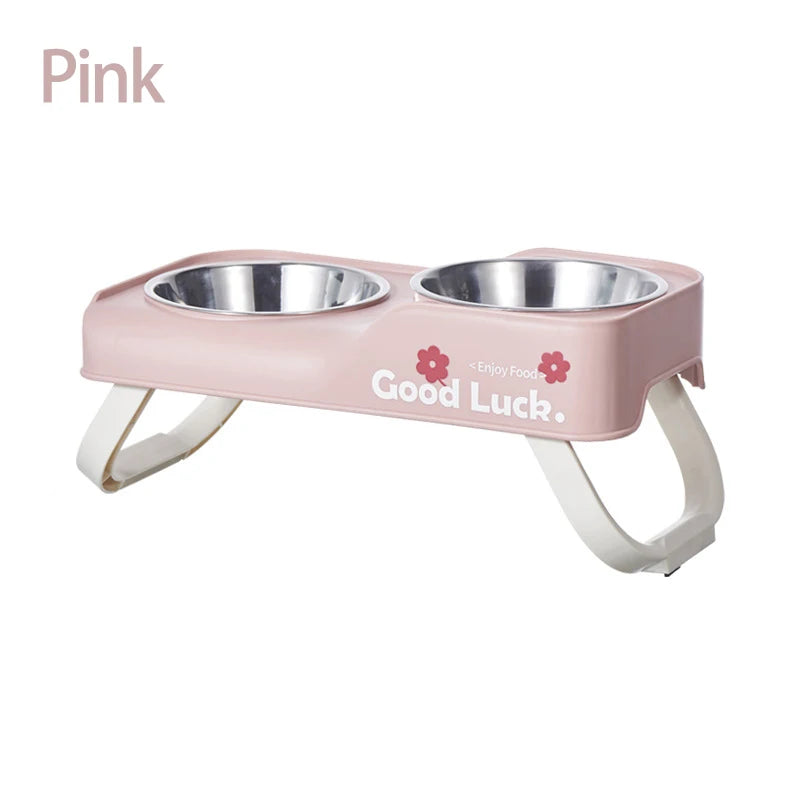 Elevated Stainless Steel Pet Bowls – Double-Bowl Feeding Stand