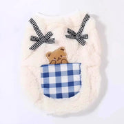 Cozy Plaid Pet Vest – Soft Fleece Jacket for Cats & Small Dogs