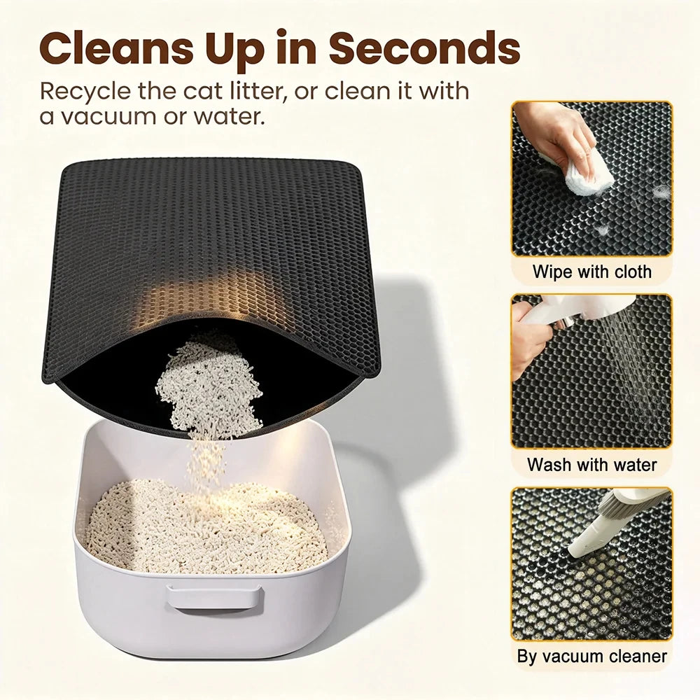Double-Layer Cat Litter Mat – Easy-Clean Litter Catcher