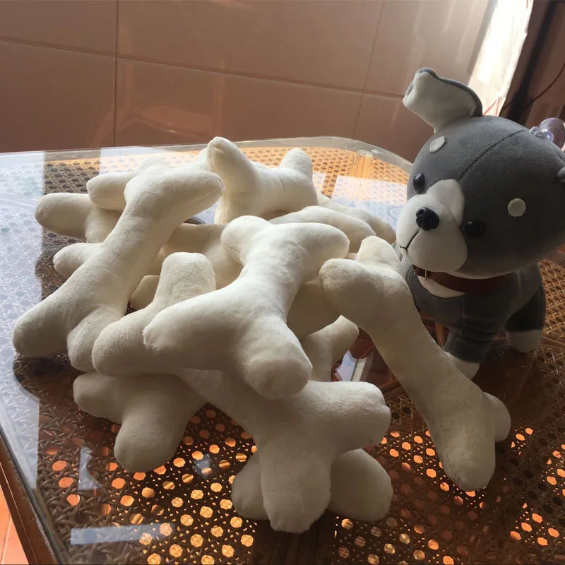 Plush Squeaky Bone Toy – Soft Interactive Dog Toy