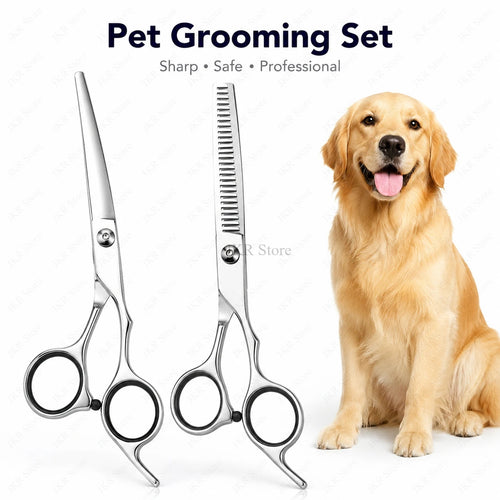 Pet Grooming Scissors with Comb – Dog & Cat Hair Trimming Tool
