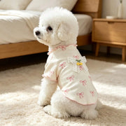 Cherry Bow Dog Shirt – Cute Ribbed Knit Pet Top