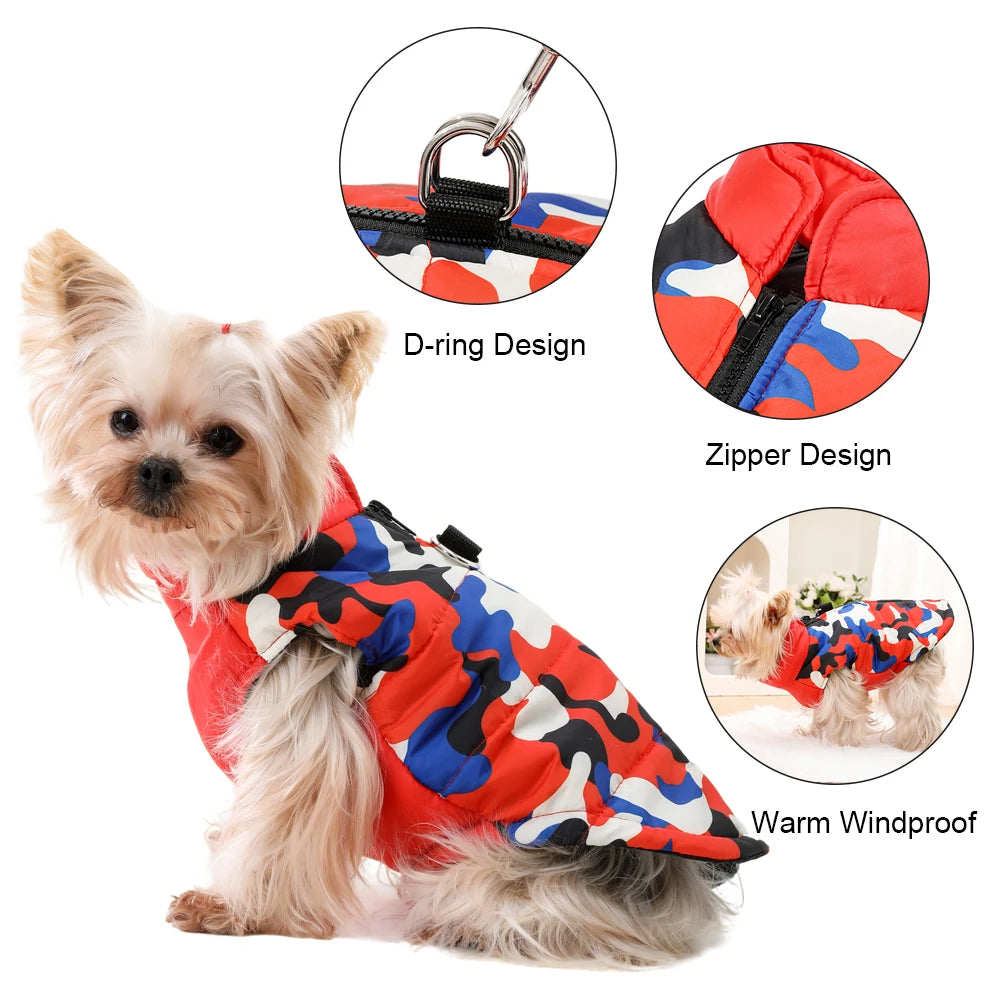 Camouflage Dog Jacket – Warm Zip-Up Outdoor Coat