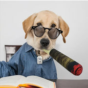 Cigar-Shaped Squeaky Dog Toy – Plush Interactive Play Toy