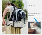 Transparent Pet Travel Backpack – Space Capsule Carrier for Cats & Small Dogs