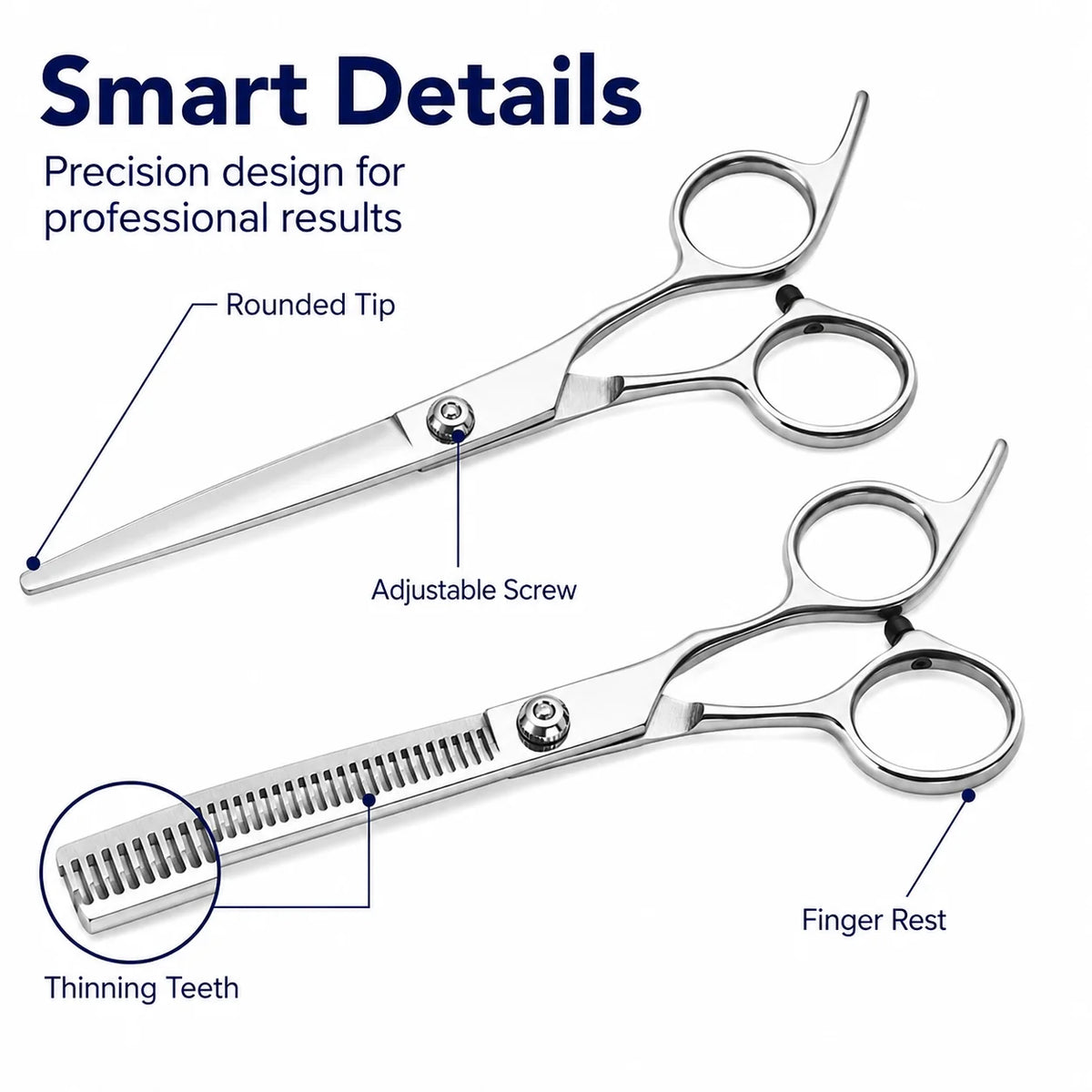 Pet Grooming Scissors with Comb – Dog & Cat Hair Trimming Tool