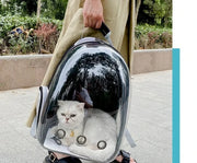 Transparent Pet Travel Backpack – Space Capsule Carrier for Cats & Small Dogs