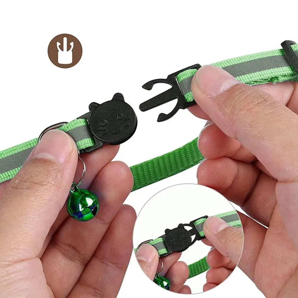 AirTag-Compatible Cat Collar – Reflective Adjustable Collar with Bell