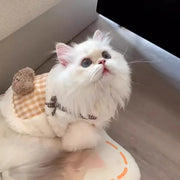 Cozy Plaid Pet Vest – Soft Fleece Jacket for Cats & Small Dogs