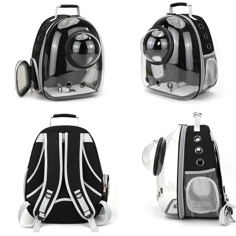 Transparent Pet Travel Backpack – Space Capsule Carrier for Cats & Small Dogs