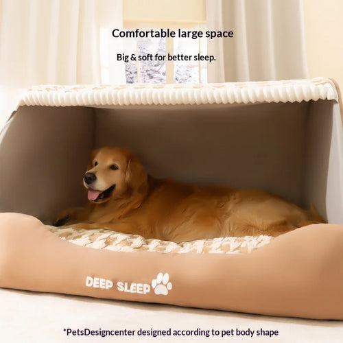 Cozy Dog House Bed – Washable Winter Den for Medium & Large Dogs