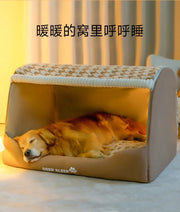 Cozy Dog House Bed – Washable Winter Den for Medium & Large Dogs